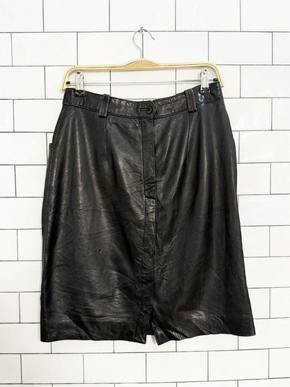vintage madeleine butter leather deep pocket mini skirt - good market thrift store