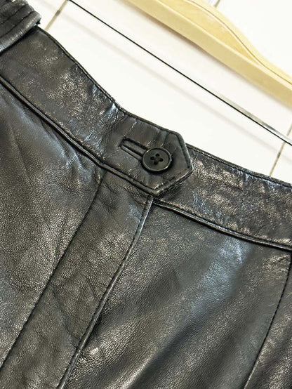 vintage madeleine butter leather deep pocket mini skirt - good market thrift store