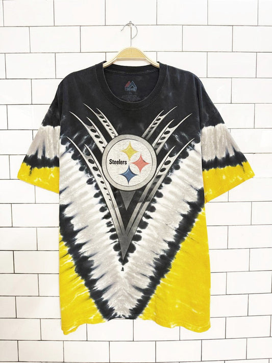 vintage majestic tie - dye steelers graphic tee - good market thrift store