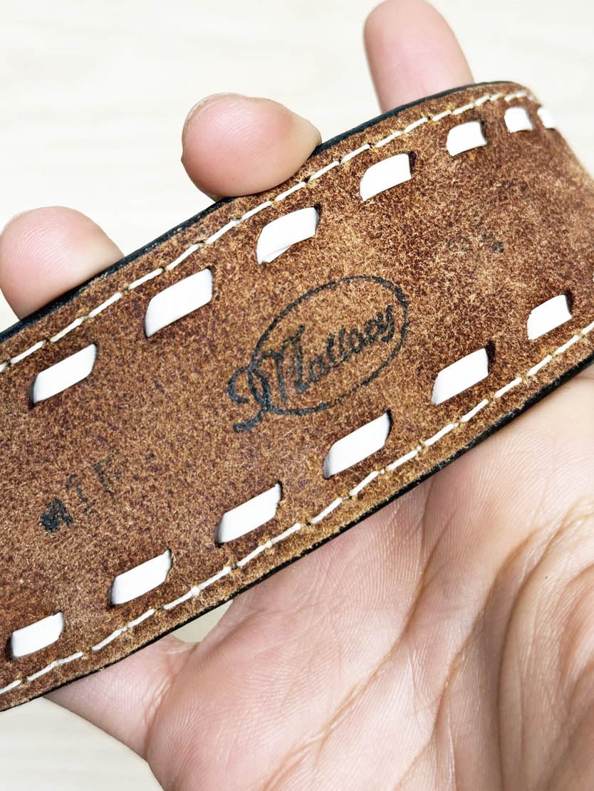 vintage mallory western brass horse tooled leather belt - good market thrift store