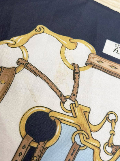 vintage marc laury paris saddle square scarf | hand - rolled edge - good market thrift store