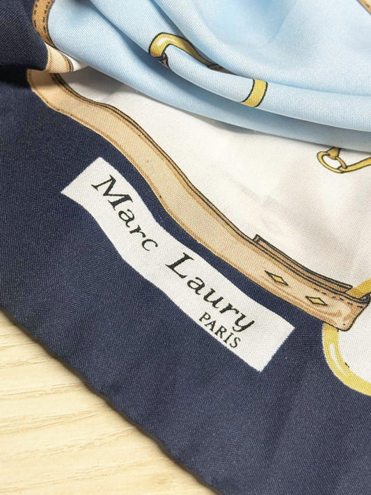 vintage marc laury paris saddle square scarf | hand - rolled edge - good market thrift store