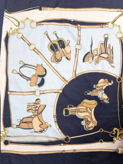 vintage marc laury paris saddle square scarf | hand - rolled edge - good market thrift store