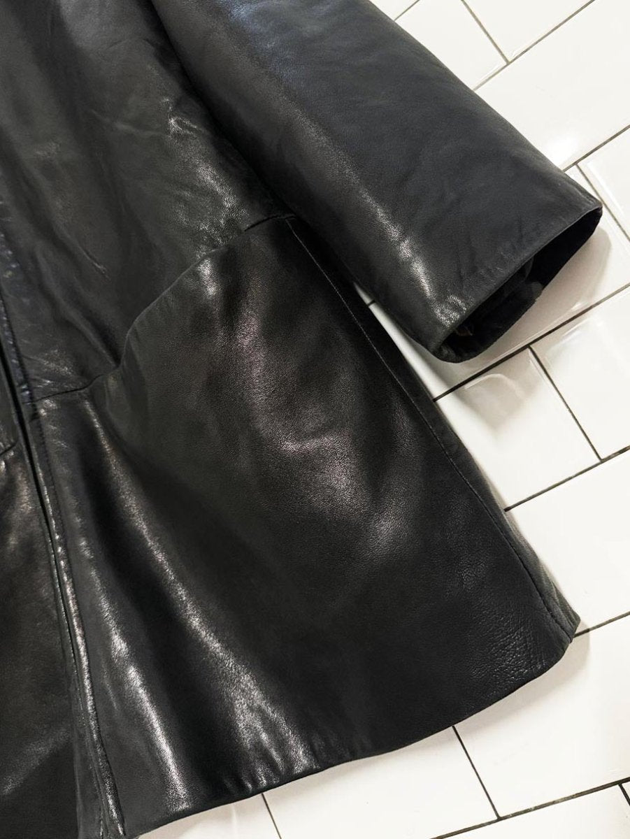 vintage marc new york faux fur collar butter leather coat | zip out lining - good market thrift store