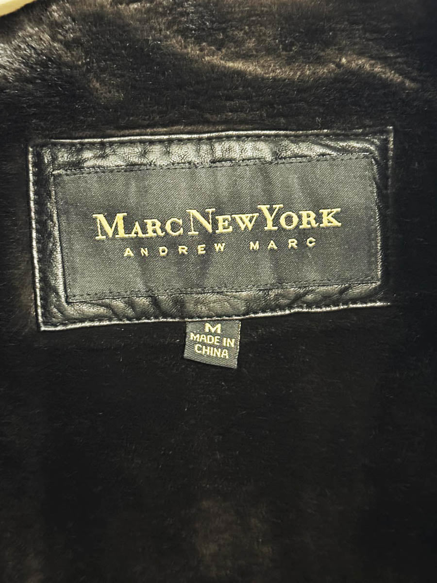vintage marc new york faux fur collar butter leather coat | zip out lining - good market thrift store