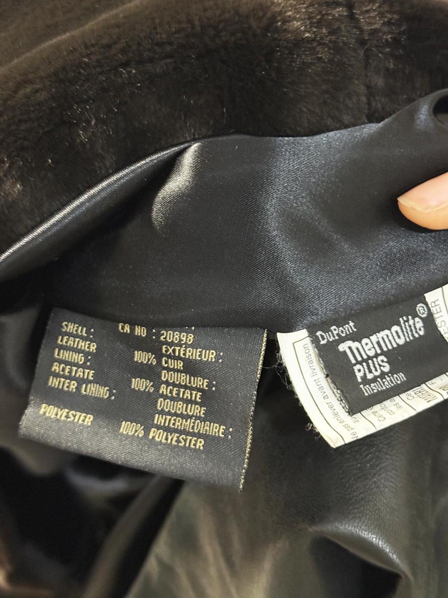 vintage marc new york faux fur collar butter leather coat | zip out lining - good market thrift store