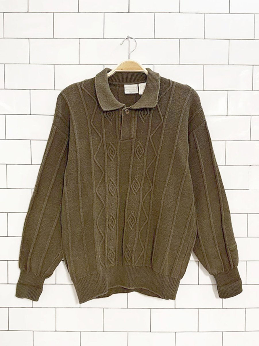 vintage marc o'polo cable knit collared sweater - good market thrift store