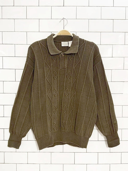 vintage marc o'polo cable knit collared sweater - good market thrift store