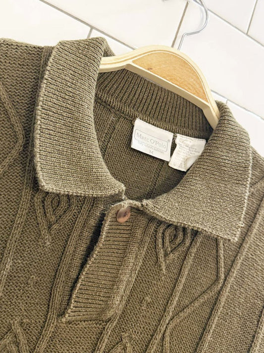 vintage marc o'polo cable knit collared sweater - good market thrift store