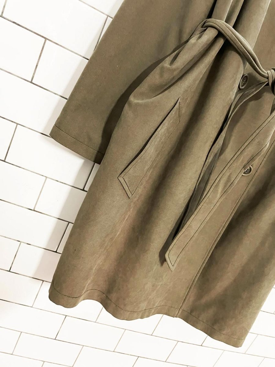 vintage marcona soft touch belted short trench coat - good market thrift store