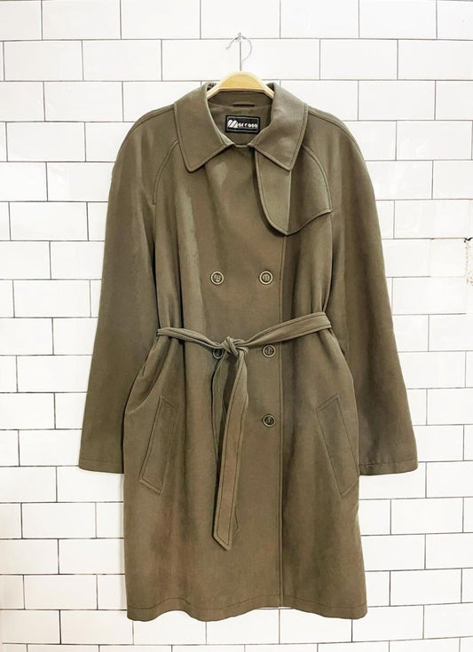 vintage marcona soft touch belted short trench coat - good market thrift store