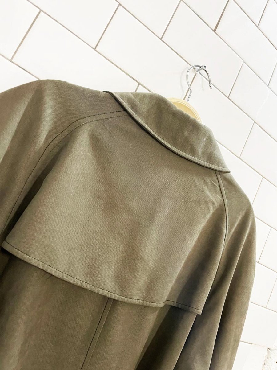 vintage marcona soft touch belted short trench coat - good market thrift store