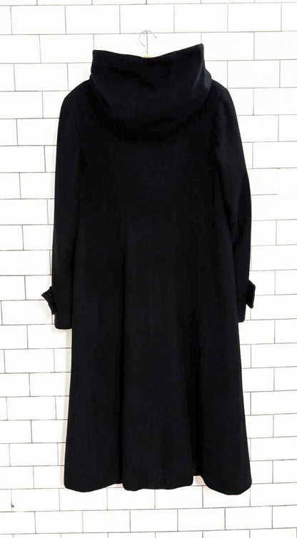 vintage marcona wool - blend hooded long coat - good market thrift store