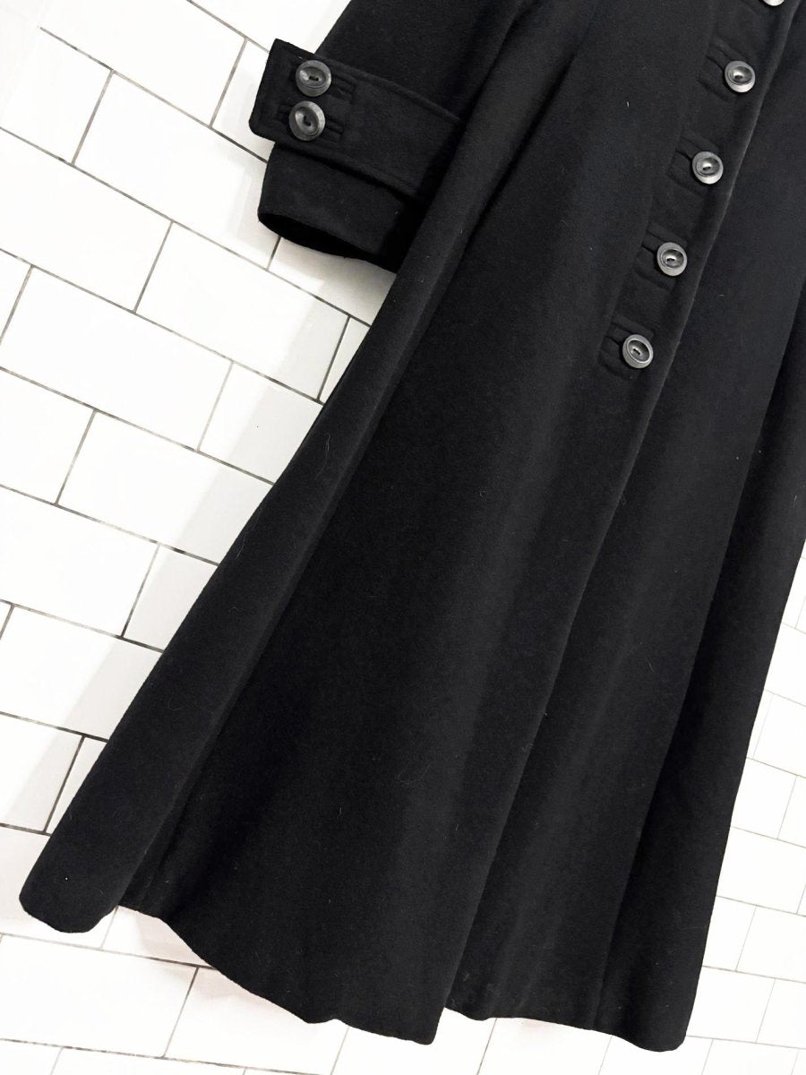 vintage marcona wool - blend hooded long coat - good market thrift store