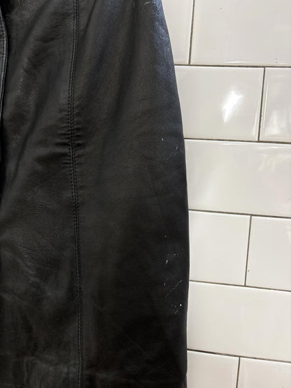 vintage margaret godfrey gold button leather mini skirt - good market thrift store