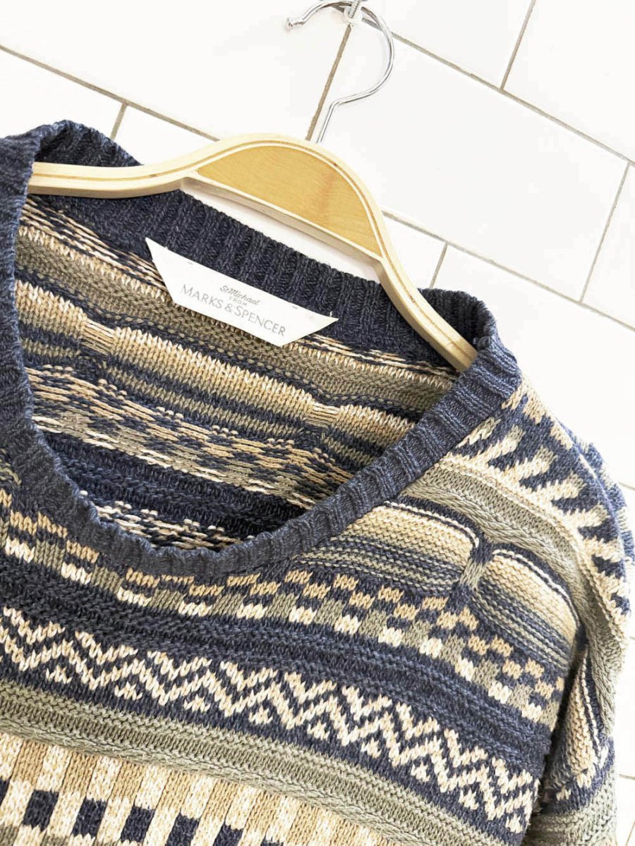 vintage marks & spencer 3D chunky knit sweater - good market thrift store