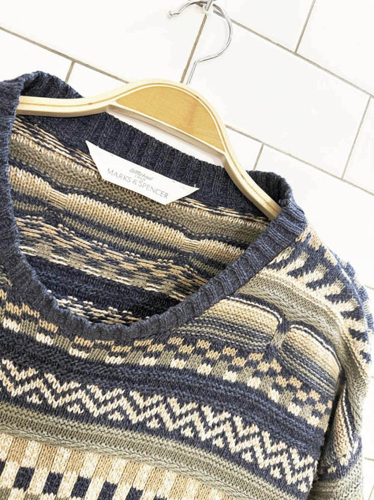 vintage marks & spencer 3D chunky knit sweater - good market thrift store