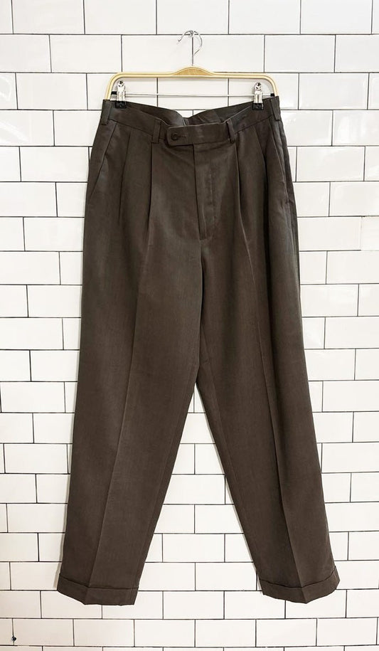 vintage massini pleated cuffed trousers - good market thrift store