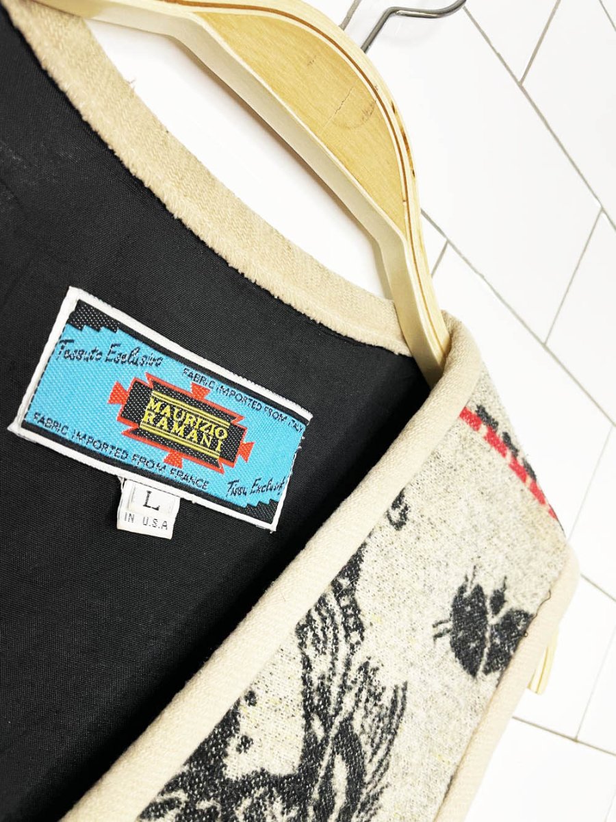 vintage maurizio ramani wool - blend cowboy western vest | made in USA - good market thrift store