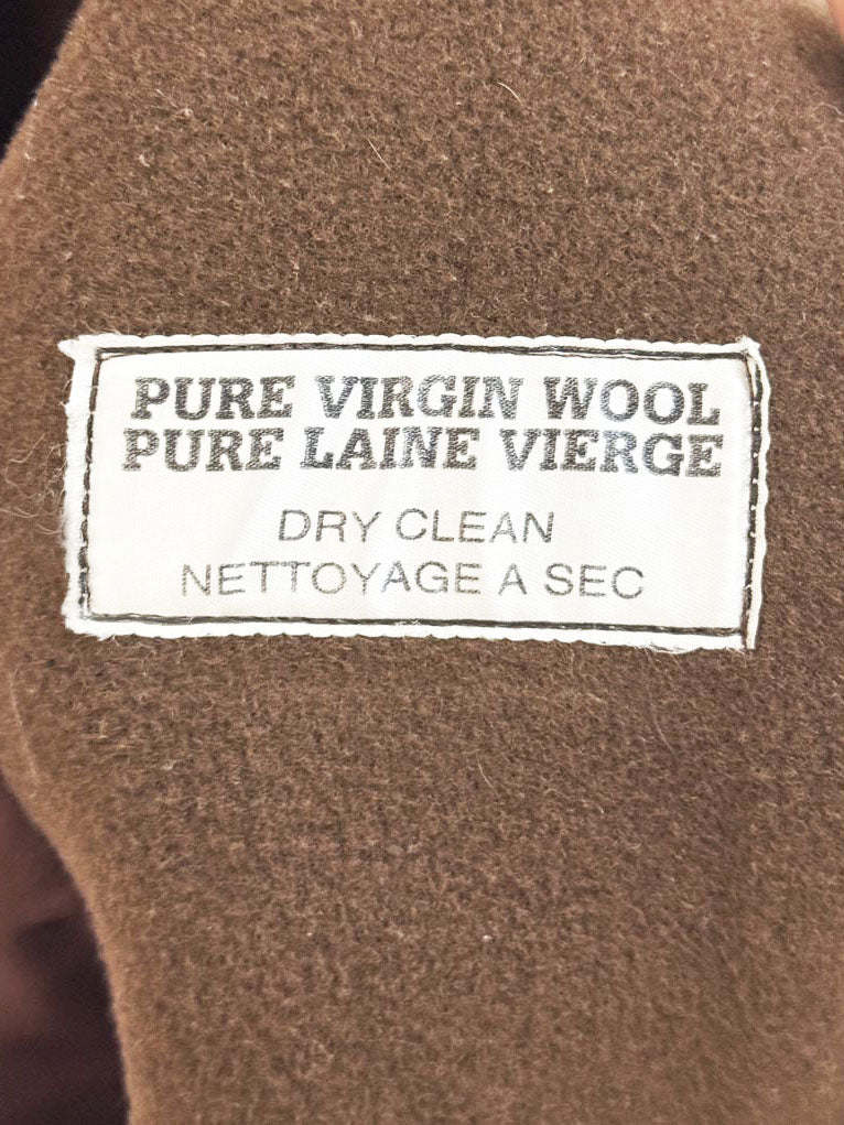 vintage me - jay 100% wool fox fur collar pleated - back long coat | montreal - good market thrift store