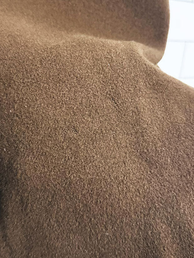 vintage me - jay 100% wool fox fur collar pleated - back long coat | montreal - good market thrift store