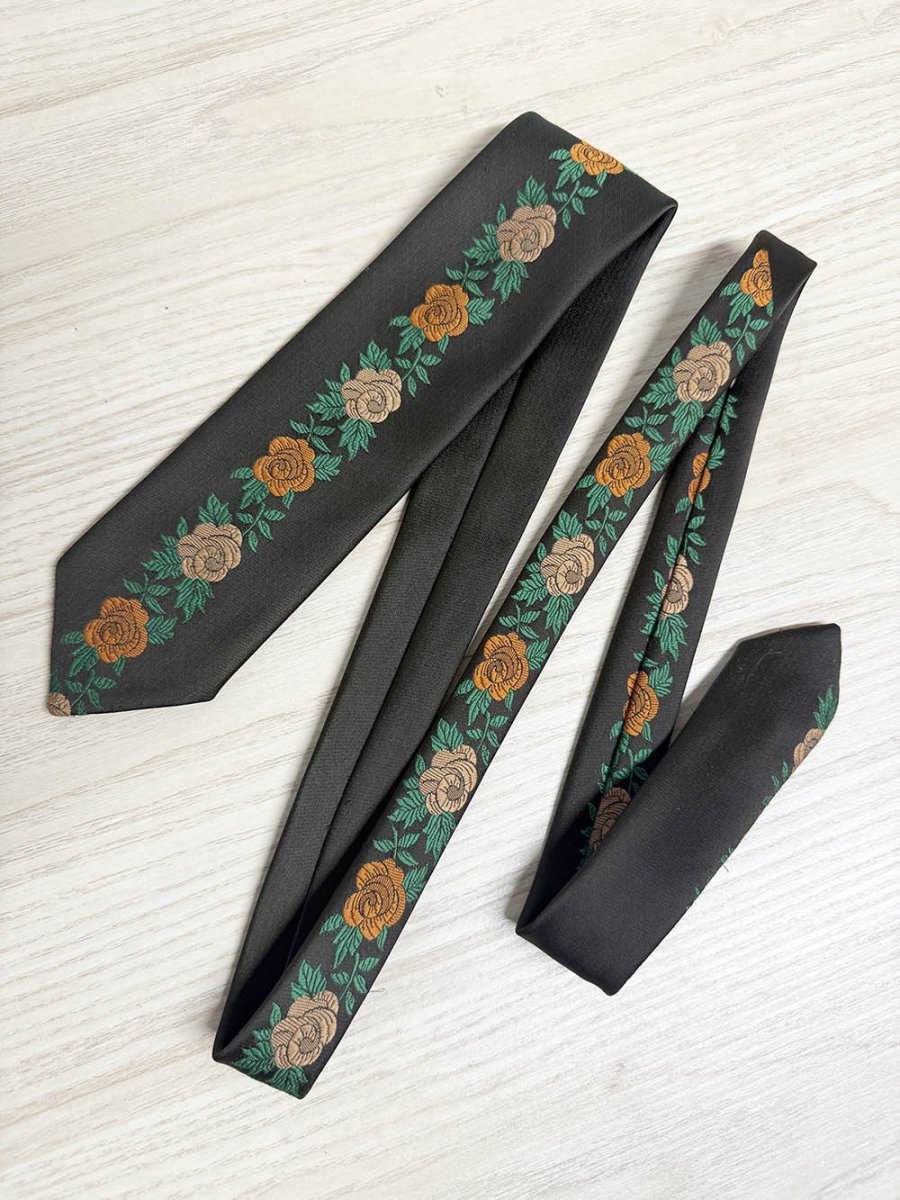 vintage meifter retro rose vine tie | bavarian - good market thrift store