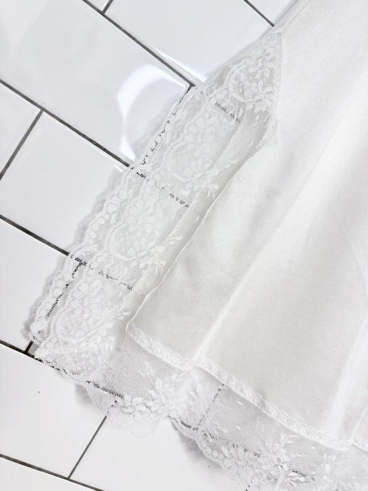 vintage melody lingerie lace trim sateen knee-length slip skirt | made in USA - good market thrift store