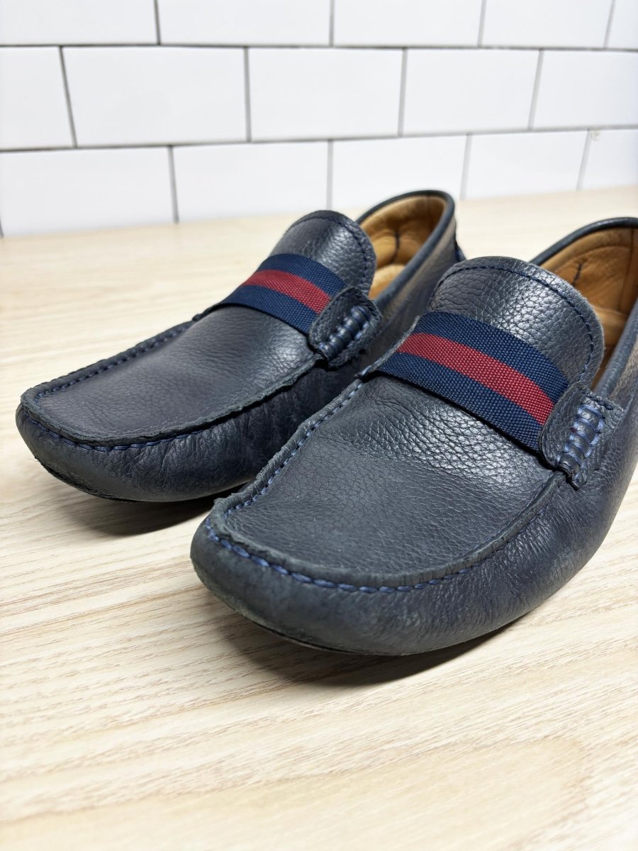 vintage mercanti fiorentini leather slip - on driving loafers - good market thrift store