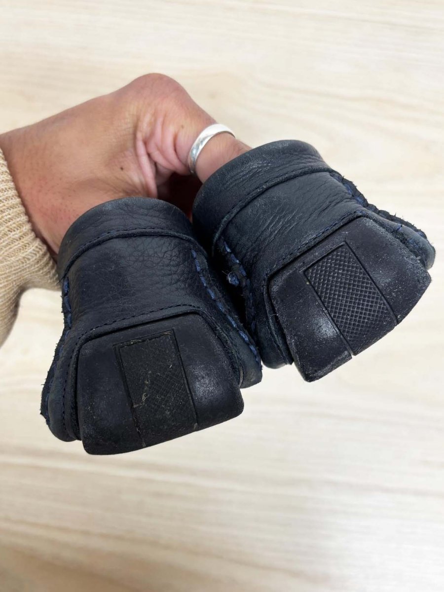 vintage mercanti fiorentini leather slip - on driving loafers - good market thrift store