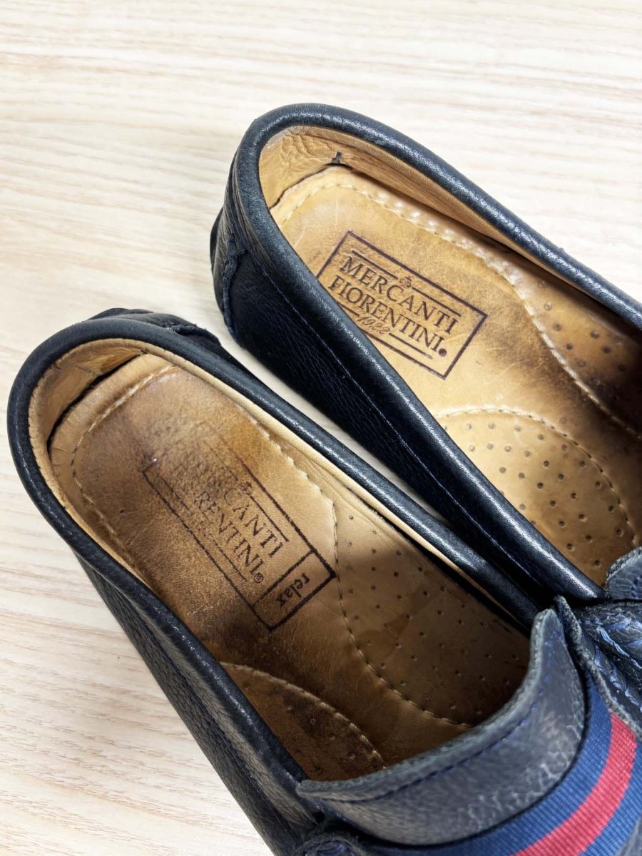 vintage mercanti fiorentini leather slip - on driving loafers - good market thrift store