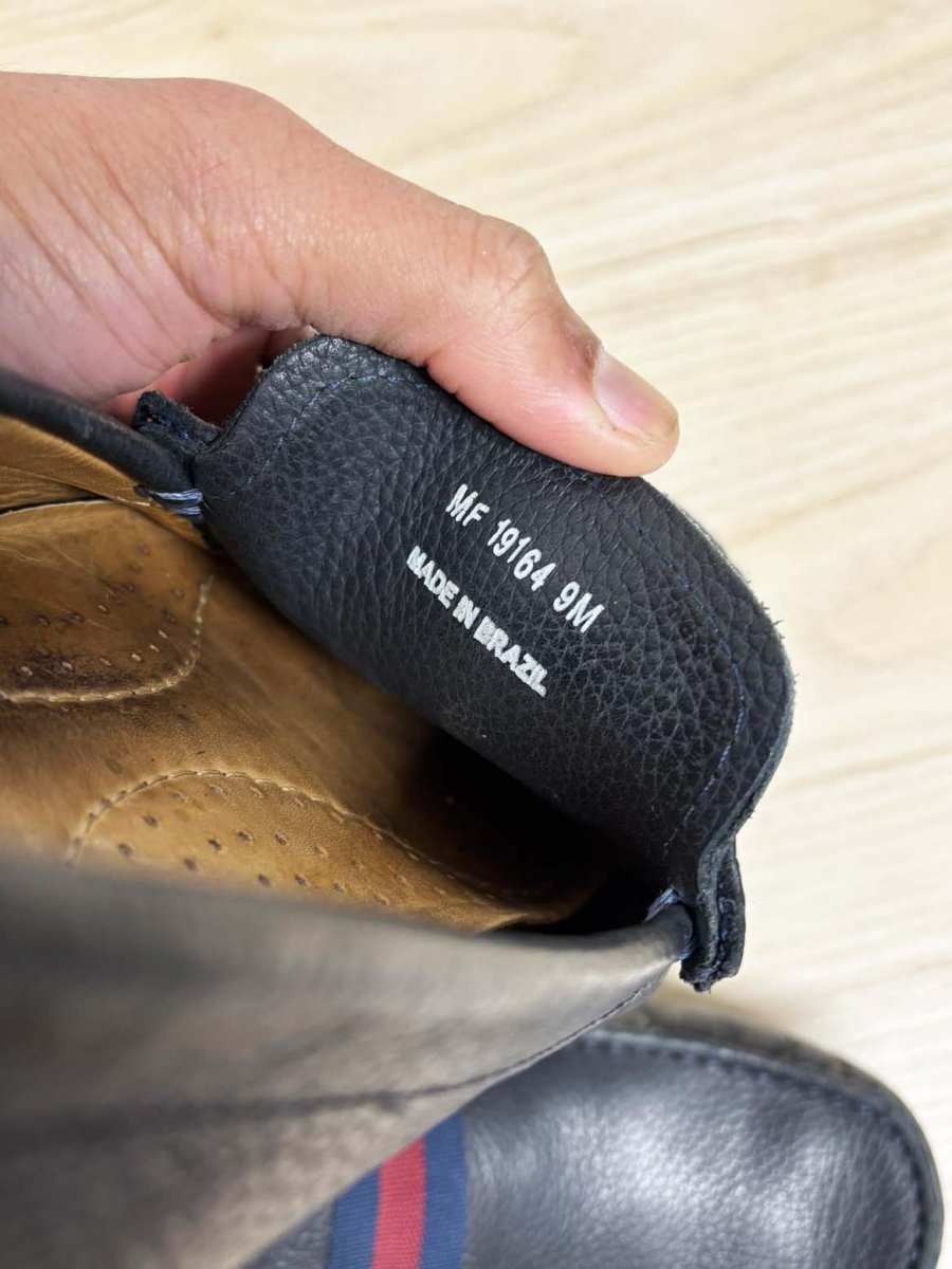 vintage mercanti fiorentini leather slip - on driving loafers - good market thrift store