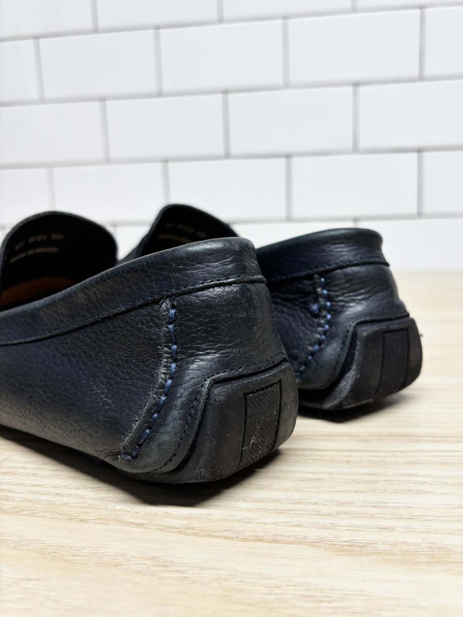 vintage mercanti fiorentini leather slip - on driving loafers - good market thrift store