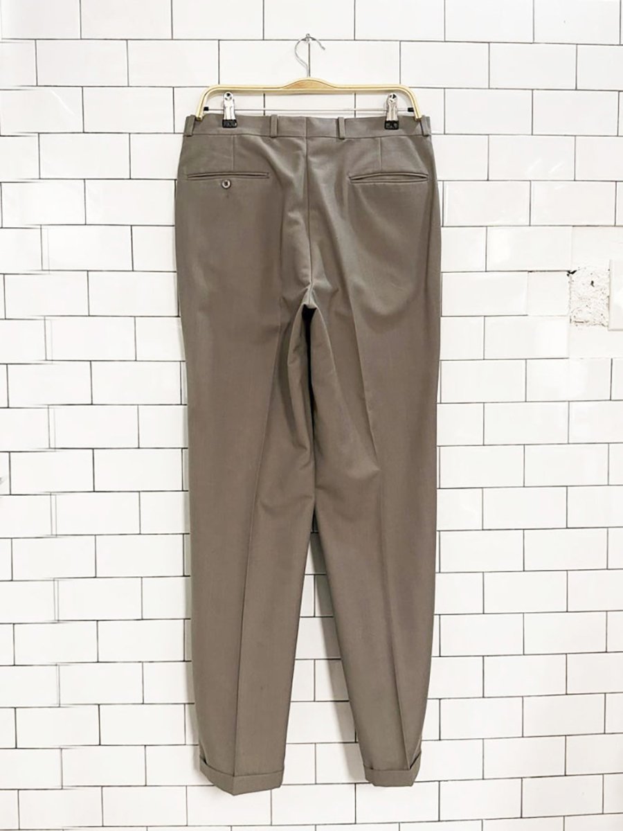 vintage merit wool - blend pleated cuffed trousers | made in Canada - good market thrift store