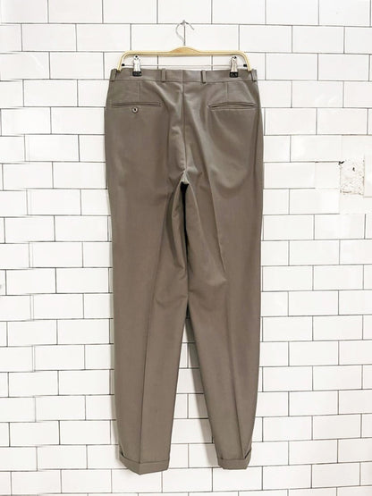 vintage merit wool - blend pleated cuffed trousers | made in Canada - good market thrift store