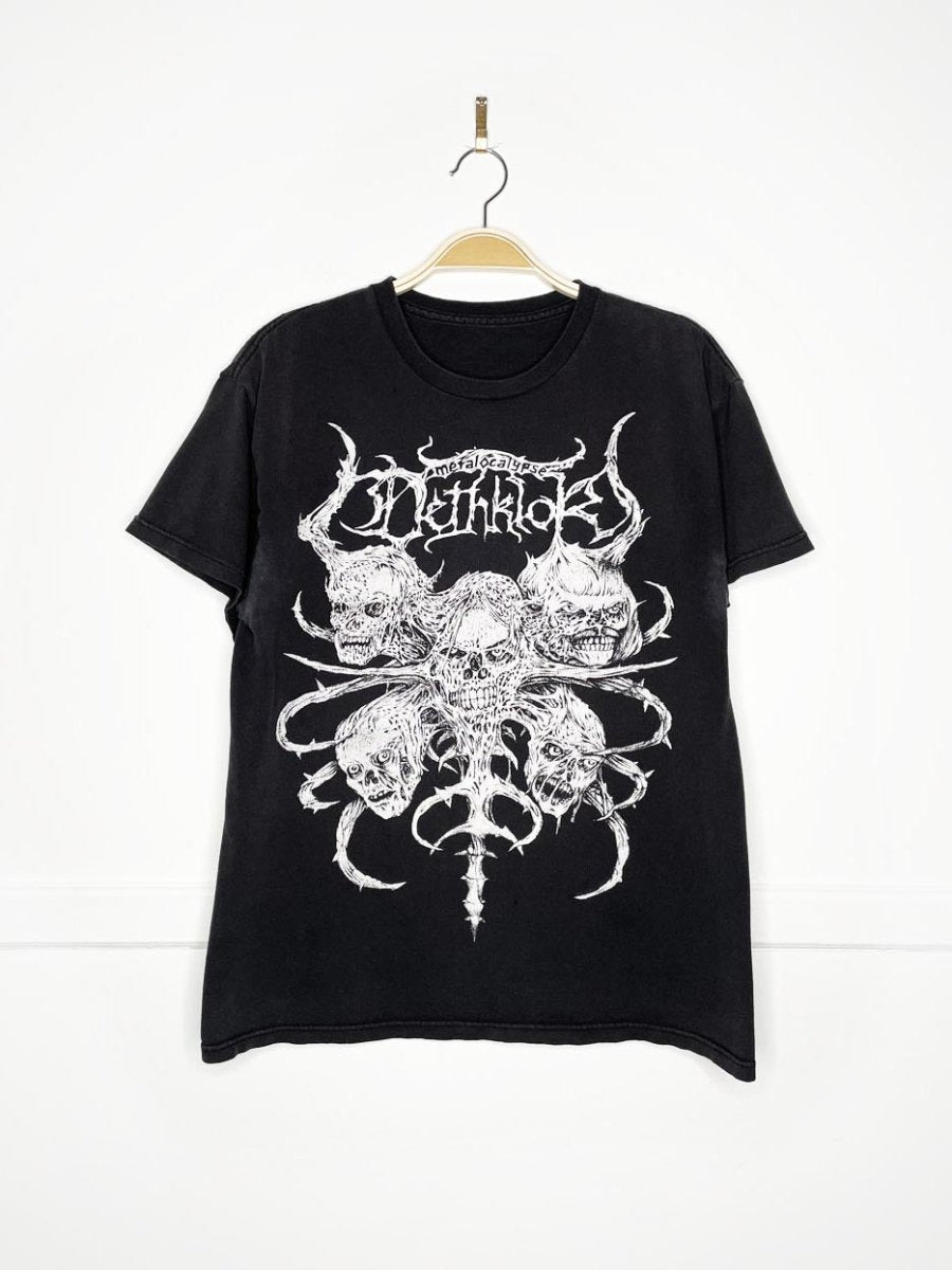 vintage metalocalypse dethklok skulls + spine tee - good market thrift store