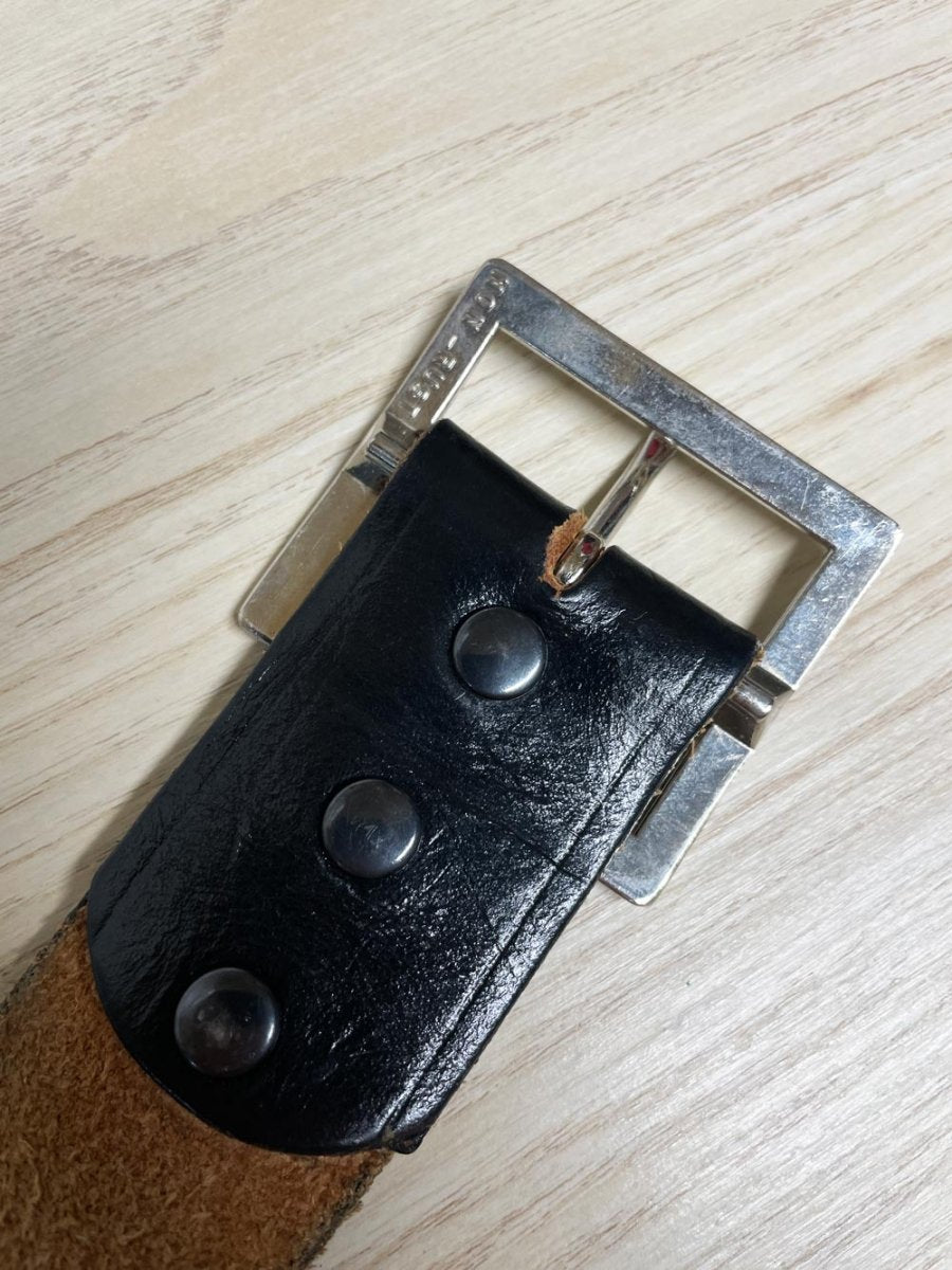 vintage metropolitan black leather natural belt - good market thrift store