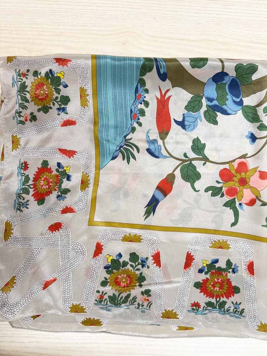 vintage metropolitan museum of art 100% silk qing dynasty scarf | made in Japan - good market thrift store