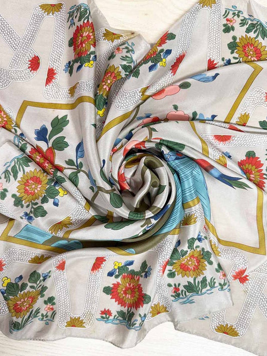 vintage metropolitan museum of art 100% silk qing dynasty scarf | made in Japan - good market thrift store