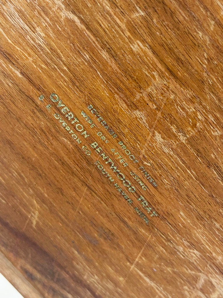 vintage mid - century overton bentwood wood serving tray - good market thrift store