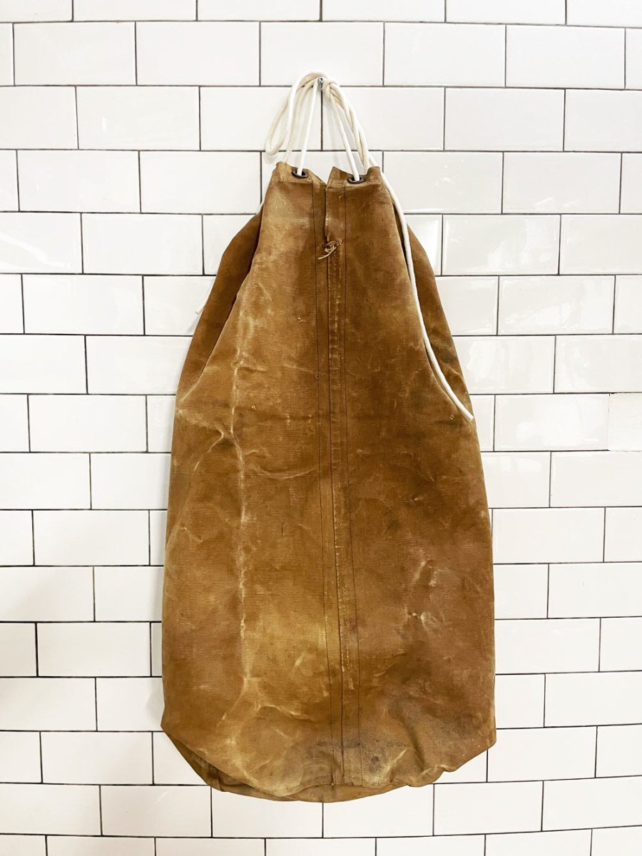 vintage military issue duck canvas laundry sack | surplus - good market thrift store