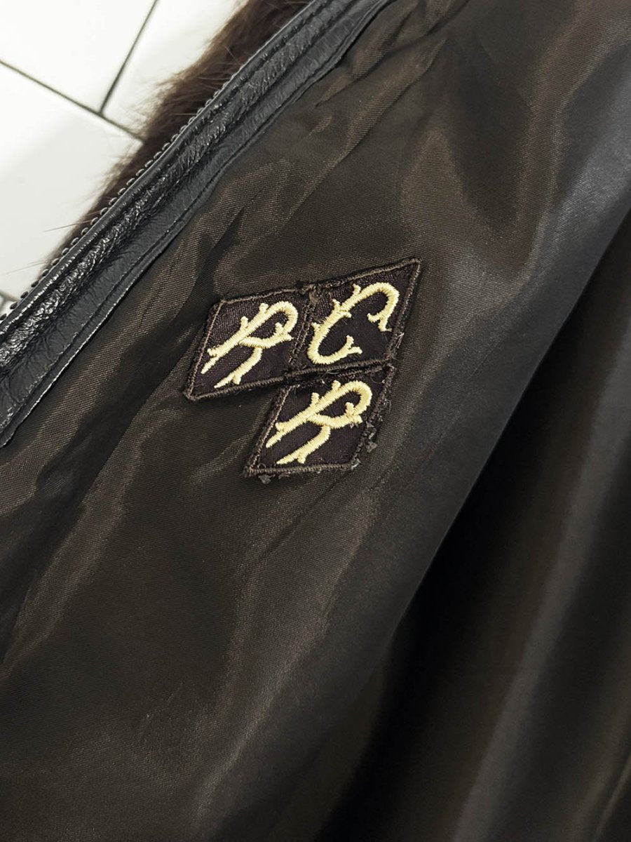 vintage mink full zip leather trim bomber jacket | klyman furs | made in Canada - good market thrift store