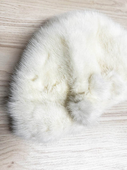 vintage mink fur bow detail hat - good market thrift store