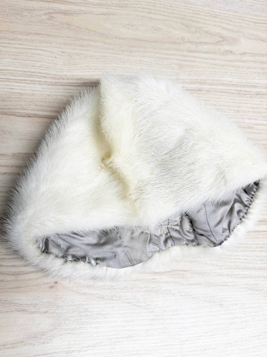 vintage mink fur bow detail hat - good market thrift store