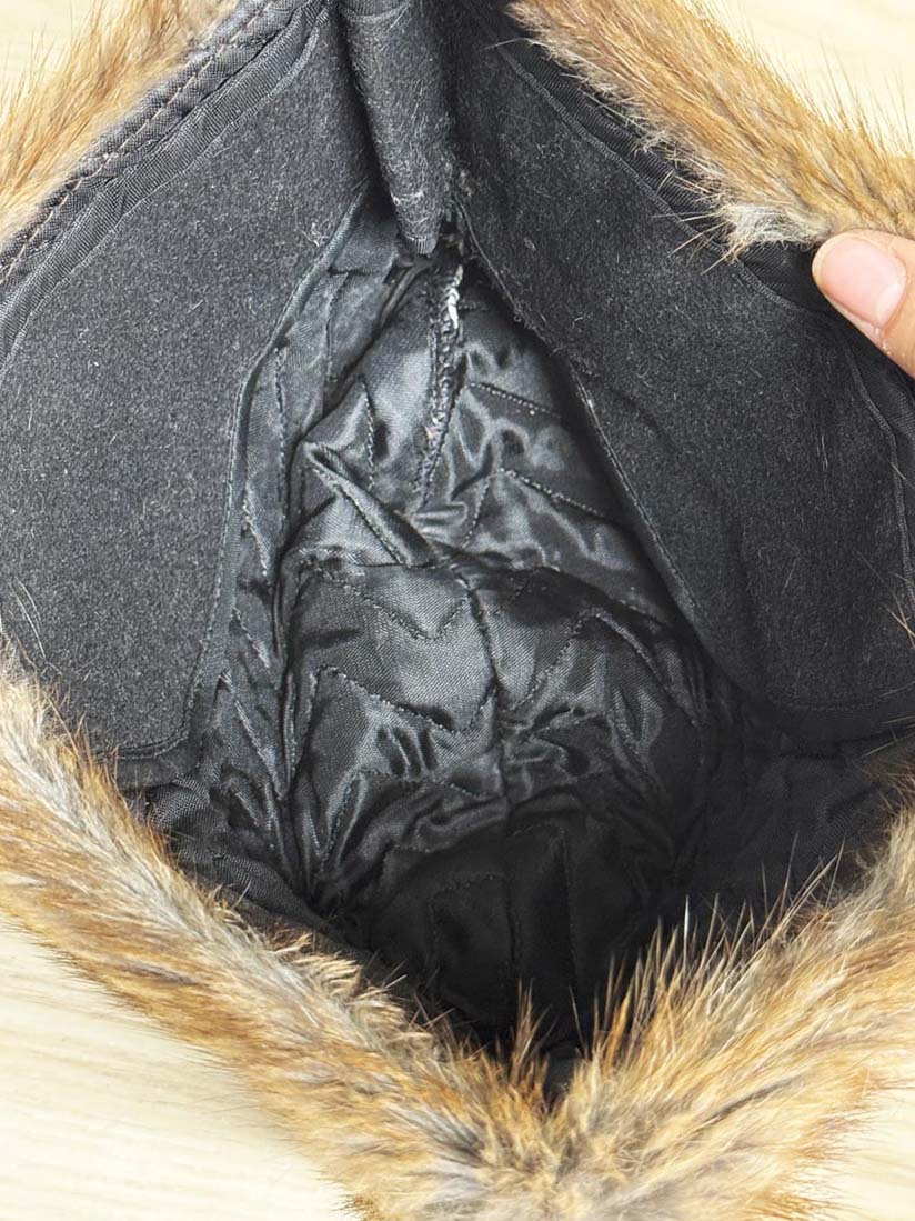 vintage mink fur hat | fold out wool ear warmers - good market thrift store
