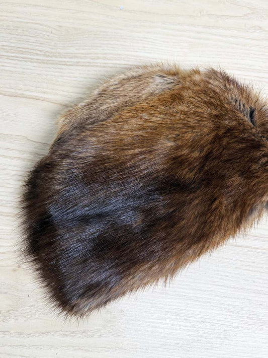 vintage mink fur hat | fold out wool ear warmers - good market thrift store