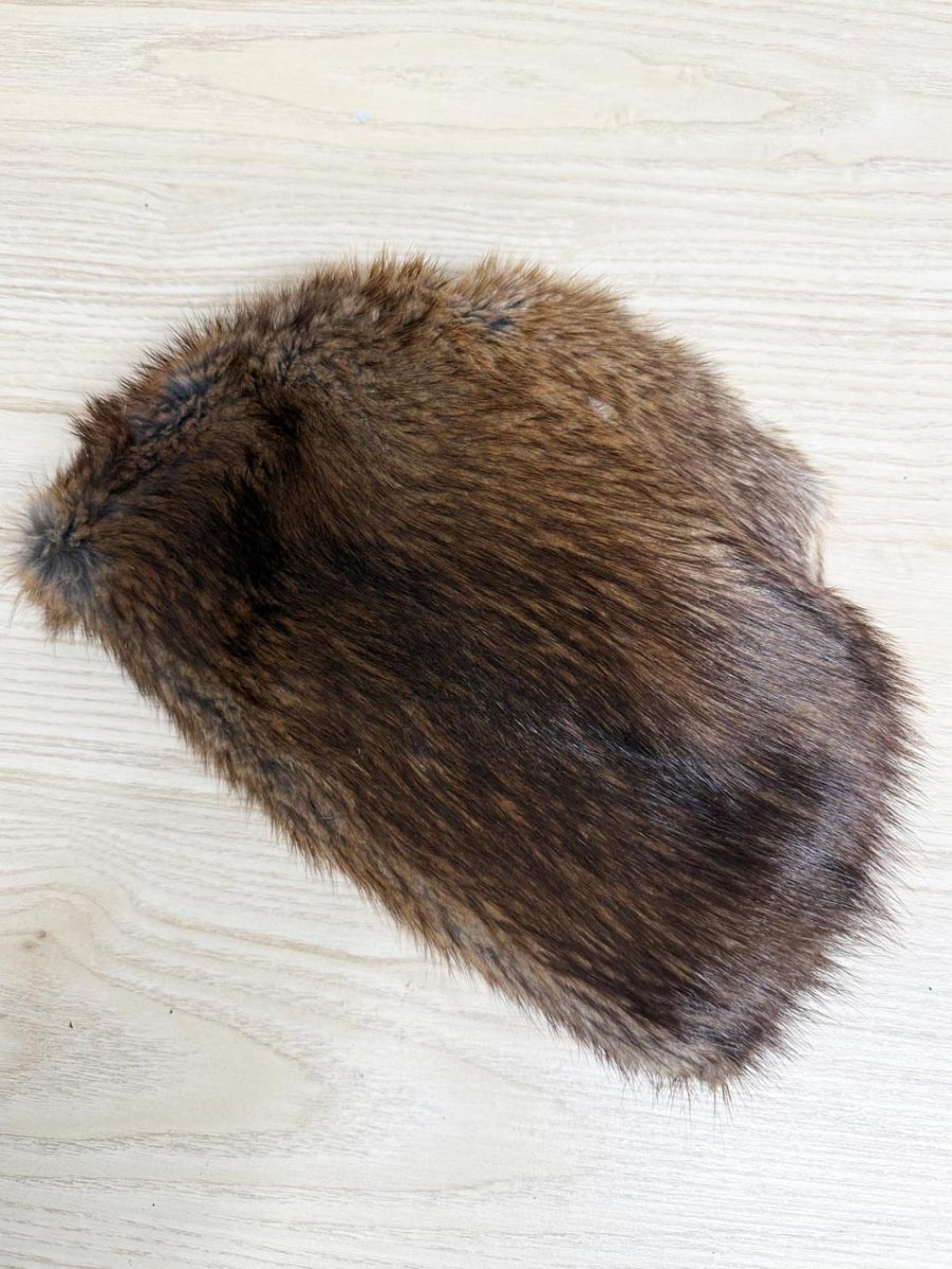vintage mink fur hat | fold out wool ear warmers - good market thrift store