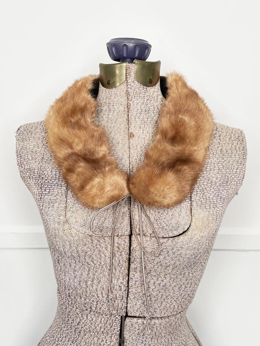 vintage mink fur small peter pan collar - good market thrift store