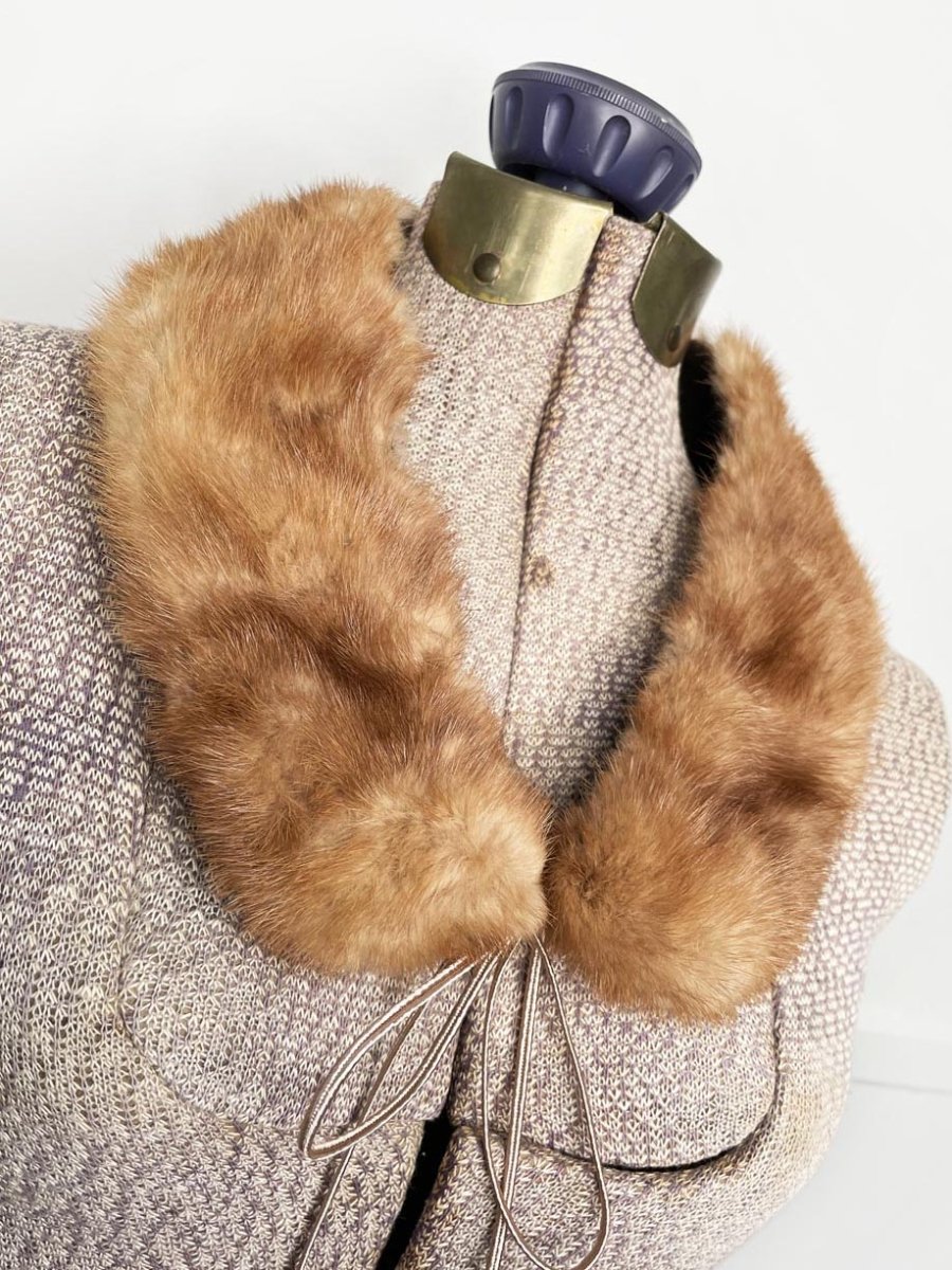 vintage mink fur small peter pan collar - good market thrift store