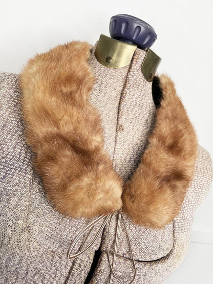 vintage mink fur small peter pan collar - good market thrift store
