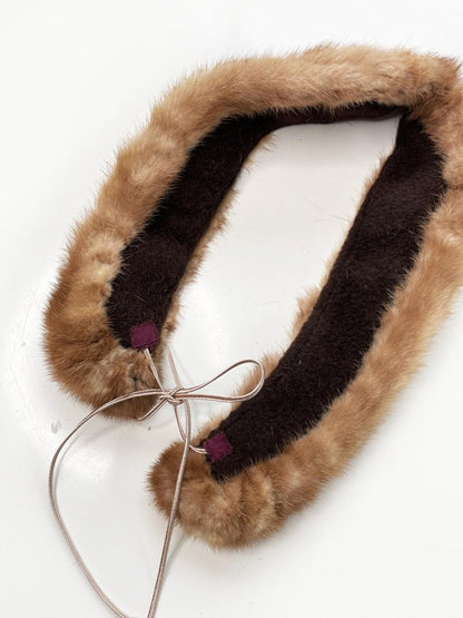 vintage mink fur small peter pan collar - good market thrift store